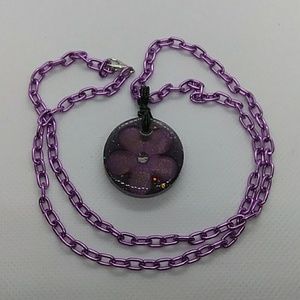 Resin flower resin pendant necklace